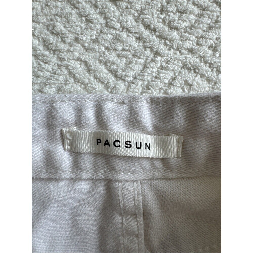 PacSun Women's Low Rise Carpenter Pants Size 22 Embroidered White Cotton - Picture 4 of 12